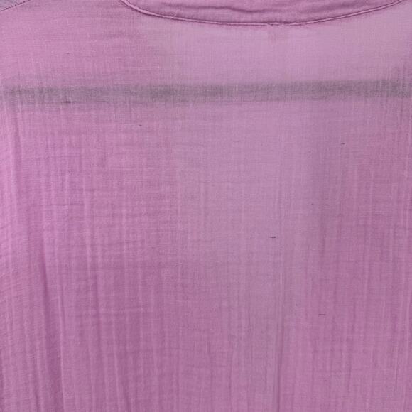 Anthropologie Kallie Gauzy Tiered Maxi Dress Size L Pink Oversized Flowy Cotton - Picture 7 of 9